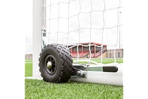 FORZA Replacement Alu110 Football Goal Wheels | 360° Rotating or Lever Wheels for All Surfaces - Puncture-Proof Wheels with Heavy-Duty Brackets [Goal Not Included]