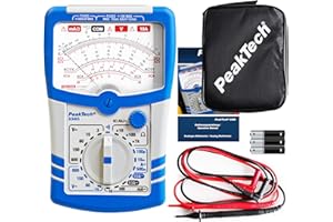 PeakTech P 3385 Multimetro analogico con voltmetro amperometro ohmetro tester di continuità fino a 600 V AC DC 10 A adatto per installazioni elettriche 230 V