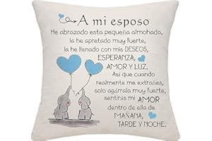 Bommex Regalo para el Marido Funda de cojín para el Marido de la Esposa Regalo de cumpleaños del Marido Regalo de Despedida Día de San Valentín (Marido)