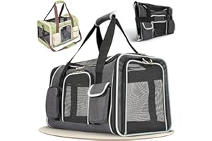 REISEPFOTE TIERISCH GERN UNTERWEGS Katzentransportbox Hundetasche Kleiner Hund bis 10 kg [Faltbar] Transportbox Katze Hundebox Hundetragetasche Hundetransportbox Auto | Tragetasche aussuchen