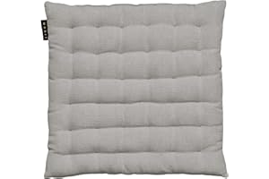 ‎LINUM LINUM Pepper Elegantes Sitzkissen für Indoor und Outdoor 40x40 cm, 100% Baumwolle, Waschbar, Hellgrau