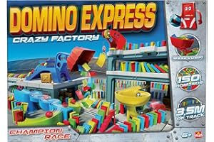 Goliath - Domino Express - Crazy Factory - Construction Game - Dominos Factory - 3.5 m long circuit - To be played alone, with family or friends - From 6 years old