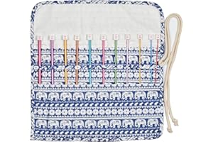 MPEIPILA Uncinetto Tunisino Afghani Lungo 27cm, 11 Pezzi di Ferri da Maglia Tunisini Set Alluminio Acciaio, con Custodia, Colorato Uncinetto Tunisino Set 2-8mm, per Principianti e Professionisti