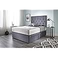Bed Centre Ziggy Grey Plush Sprung Memory Foam Divan Bed With Mattress, No Headboard and No Drawers (Small single (75cm X 190cm))