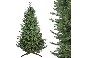 ‎EVERGREEN TREE Evergreen Tree® Artificial Christmas Tree 150 / 180 / 210 / 230 / 250 cm - Lifelike 100% Injection Moulded Artificial Christmas Tree with Stand Made of Natural Wood, Made in the EU Christmas Tree