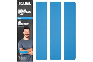 ‎TRUETAPE TRUETAPE Kinesiotapes – Precut – 20 Streifen (25 cm x 5 cm) – Wasserfestes & Elastisches Kinesiologie Tape – Blau