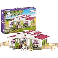 Schleich 42344 Horse Club Spielset - Reiterhof mit Reiterin und Pferden, Spielzeug ab 5 Jahren
