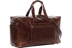 SID & VAIN Torba podróżna z prawdziwej skóry Bristol, rozm. XXL, duża torba sportowa, weekendowa, męska, 65 cm, XL brązowy, XL, torba podróżna