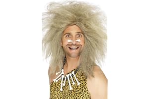 Smiffys Crazy Caveman Wig, Blonde Big, Cavemen & Women Fancy Dress, Adult Dress Up Wigs