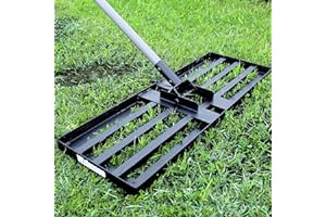 Walensee Lawn Leveling Rake, 213cm,76x25cm Levelawn Tool, Heavy Duty Effort Saving Lawn Level Tool, Stainless Steel Handle Lawn Leveler for Yard Garden Golf Course, Ease Level Soil Sand Dirt Surfaces