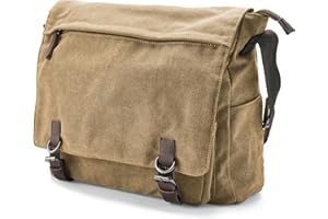 Trendhim Bag Messenger Men's Grey | Canvas Satchel & Laptop Bag made of Durable Materials | Danish Design | Fits a 16 Inch Computer | Ideal for Work and School