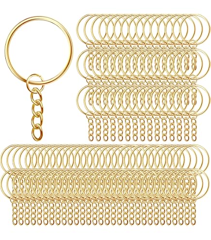 Lot De 25 Anneaux + Chaînes En Métal Doré Pour Porte-clés - Neuf - Idéal Artisanat, Loisirs Créatifs