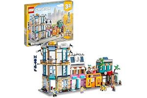 LEGO 31141 Creator La Grand-Rue, Jouet de Construction avec Gratte-Ciel et Rue de Marché, Set avec Maquette d'Hôtel, de Café, d'Appartements et de Magasins, Idée Cadeau