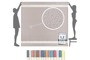 furora Holiday Strandtuch XXL 200x200 cm: Baumwolle, leicht dünn | Picknickdecke Stranddecke + Strandhandtuch Groß, Hamamtuch Saunatuch Damen Herren, Beach Towel Cotton Strandlaken, Urlaub Must Have