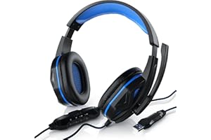 ‎CSL-COMPUTER CSL - PC Headset inkl. Mikrofon - Gaming Kopfhörer inkl. Kabelfernbedienung - Kabelfernbedienung Media Control Mikrofon - für Gaming, Musik, Chat, Internet Telefonie