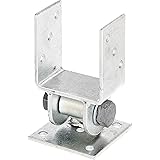 GAH-Alberts 208714 Pfostenträger mit beweglichem Oberteil | zum Aufschrauben | feuerverzinkt | lichte Breite 91 mm