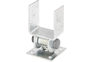 Gah-Alberts 208714 Post Holder with Moving Upper Part Hot-Dip Galvanised Screw-On Width 91 mm
