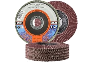 INSTALGURU 5x Tarcza Szlifowania Drewna Metalu Listkowa P36 125 Szlifierska Wachlarzowa Ściernica Krążek Szlifierki Szlifierek Kątowych Spawów Tarcze Wachlarzowe Listkowe