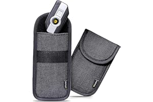 Exosfer. Custodia per chiavi keyless, gabbia di faraday, blocco rfid. Protezione antifurto portachiavi auto. Telepedaggio schermatura. Jeans, small x2.