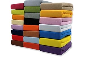 YONNKITEXX HOME FROTTEE Spannbettlaken Spannbetttuch Bettlaken mit Gummizug in vielen Größen und Farben (Rosa, 140 x 200 cm)