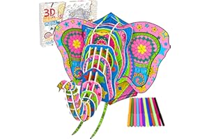 WEEYIN 3D Coloring Puzzle,Coloring Puzzle Creative Gifts for Girls, Fun Art Creative Gifts Toys, Painting Craft Birthday Gift,Educational 3D Coloring Puzzle for Kids Boy Girls Gifts Age 6 7 8 9 10 Elephant