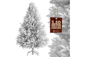 Casaria Sapin de Noël Artificiel Blanc 150 cm Décoration fête Arbre de noël 350 Branches