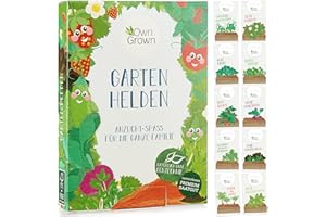 Kinder Pflanzen Set: Tolles Kinder Anzuchtset mit 10 Sorten Pflanzen Samen – Gemüse Samen, Erdbeeren Samen, Kräuter Samen – Mini Garten Starter Kit – Saatgut Gemüse – Pflanzen Züchten mit OwnGrown