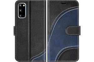 BoxTii Hülle für Galaxy S20, Leder Handyhülle für Samsung Galaxy S20, Ledertasche Klapphülle Schutzhülle mit Kartenfächer und Magnetverschluss, Schwarz