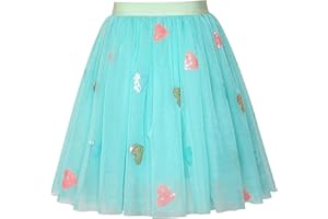 Sunny Fashion Filles Jupe Bleu Cœur Paillettes Pétillant Tutu Danse 2-12 Ans