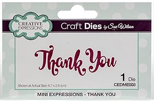 Sue Wilson Mini Expressions Thank You Die, Metal, Silver, 12.5 x 8 x 0.8 cm