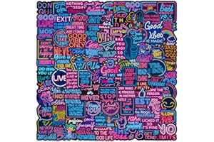 AUTOAU Adesivi 100 pcs Citazioni Motivazione Stickers Vinile Impermeabili Decalcomanie Sticker Neon Adesivi per Telefono MacBook Laptop Tazze Chitarra Snowboard Biciclette Motociclette Caschetto