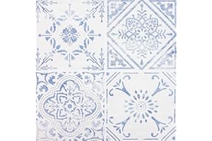 DECOMEISTER Samoprzylepne Płytki Podłogowe Kafelki 30,5 x 30,5 cm PCV Winylowe wodoodporne odporne na ścieranie do kuchni łazienki pokoju 22 Sztuki – 2m² Patchwork Retro