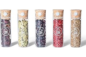 ‎GIN BOTANICALS Gin Botanicals Basic Set | 5 hochwertige Gin Tonic Gewürze Box inkl. Rezeptbuch | Geschenkset für Männer und Frauen