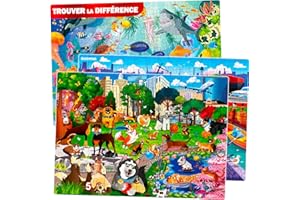 Quokka Floor Puzzles for Kids Ages 8-10 – 3X150 Piece Puzzles for Kids Ages 4-6 – Search & Find Ocean Animal Kid Activities Included for 5-8 Year Old – Toddler Learning Toy Game Gift for Boys & Girls