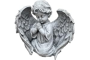 stoneandstyle - Statuetta in pietra a forma di angelo in preghiera, resistente al gelo, in pietra