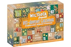 Playmobil 71006 Calendrier de l'Avent Tour du Monde Animaux DIY - Wiltopia - 24 Surprises Noël - Gamme Wiltopia avec Plus de 80% de matériaux recyclés ou biosourcés en Moyenne - Dès 4 Ans