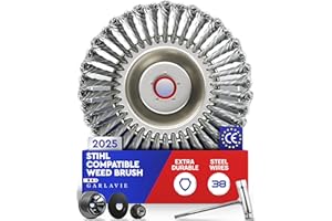 GARLAVIE Steel Wire Strimmer Head for Garden Lawn Mower 8'' / 20.3 cm - STIHL strimmer head Attachment Replacement - Wire Brush Strimmer Head for Effective Moss Removal