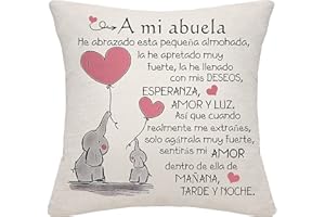 Bommex Regalo de Abuela de Nieta Nieto Funda de Cojín para Abuela Regalo de Cumpleaños Regalo del Día de la Madre Regalo de Despedida (Abuela)