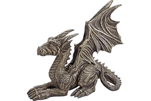 Design Toscano Desmond il Drago Statua decorazione gotica, poliresina, pietra grigia, 41 cm