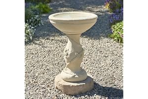 Primrose Elegant Free Standing Yorkshire Rose Patterned Stone Bird Bath Water Feature