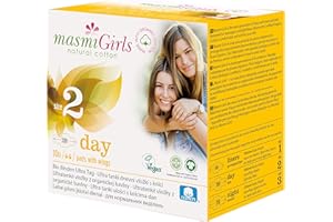 Masmi - Masmi Girls Día Compresas Ultrafinas (Talla 2) con Alas - 10 Unidades