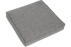 bomoe Lounge Cojín Silla 50x50cm – Funda de Cojín Lavable & Protección UV – Cómodo Cojín Asiento 8cm Grosor – Cojines Sillas Exterior Acolchado Cojín de Jardín Salón Ratán Muebles Gris Claro – ilano