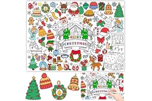 JOYEASE Tischdecke zum Ausmalen Weihnachten, Ausmaltischdecke Kinder 118 x 85cm, Papiertischdecke Weihnachten, Mitgebsel Weihnachten Kinder