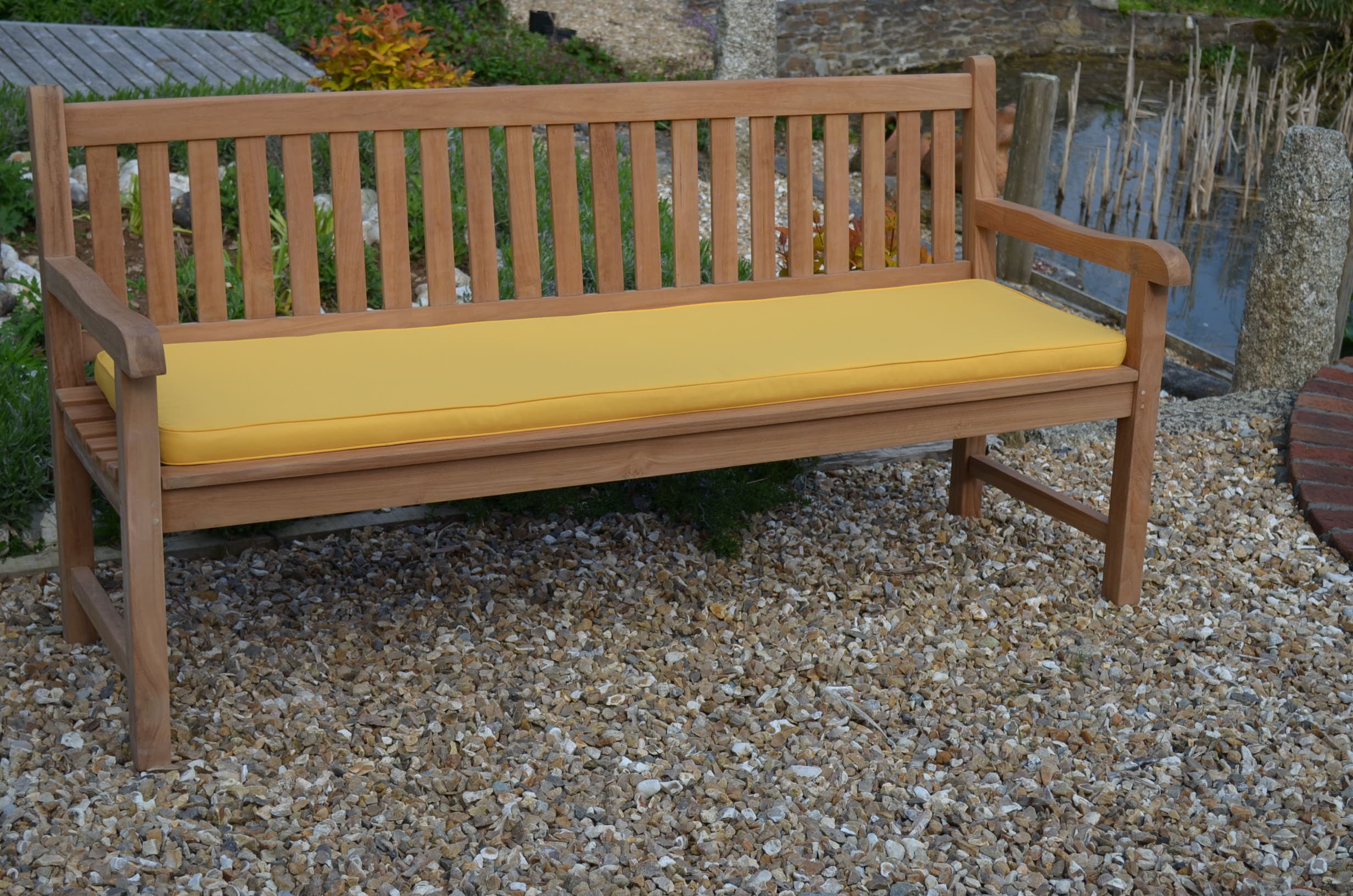 Field Hawken Yellow 4 Seater Bench Cushion Outdoor Bench