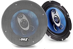 Pyle Casse Auto Stereo Sistema Altoparlanti 16,5 Centimetri Tre Vie, 180 Watt, RMS/360 Watt, Impedenza 4 Ohm, Tweeter Piezo da 2 Centimetri, Audio Triaxiale, Blu