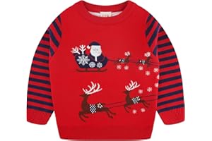 Fandecie Enfants garçons tricoté Rennes de Noël Noël Nouveauté Pull 2 à 6 Ans