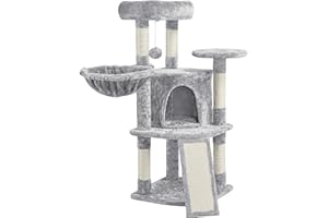 Yaheetech Árboles para Gatos Adultos Rascador Torre de Escalada Felpa para Gatito Poste de Rascar para Mascota 106cm