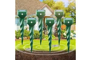 MACCHIATTO Maulwurf Vertreiber 6er Set, Leistungsstarker Wühlmausschreck & Maulwurfschreck Solar für Garten, Rasen & Beete, Wetterfest IP67, Wühlmaus Vertreiben durch Vibration, Tierfreundlich ohne Giftstoffe