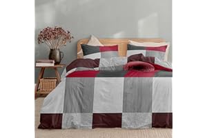 Dreamzie Copripiumino da 3 Pezzi – Copripiumino Matrimoniale 240x220cm, Federe 65x65cm (x2) – In Microfibra – Motivo Flanella