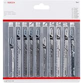 Bosch Professional Jigsaw Blades Set 10 pcs Clean (for wood and laminate, accessories for jigsaws with T-shank